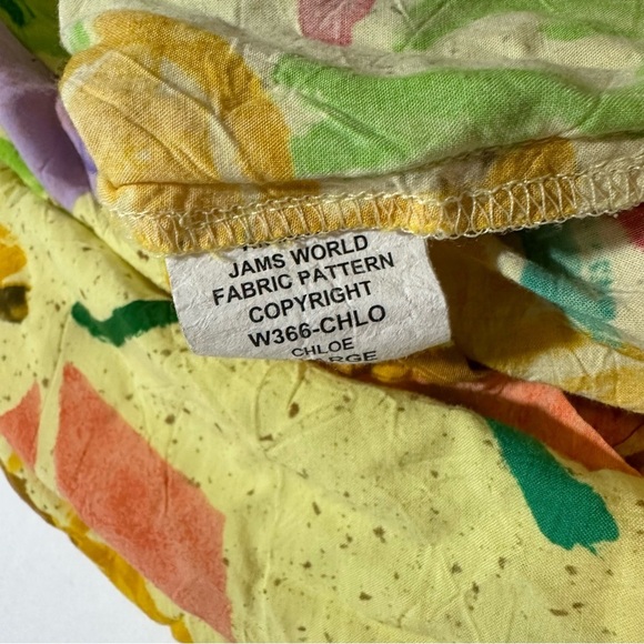 Vtg Jams World Chloe Print Sheath Dress Split Sleeve Tie Back - Picture 3 of 10